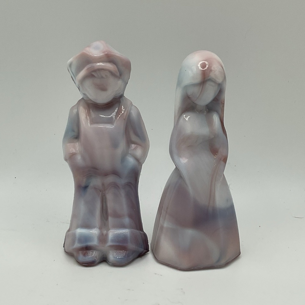 Mosser Glass Vi Hunter Josh & Jenny Doll Figurine Violet D'or Purple Stag 1982